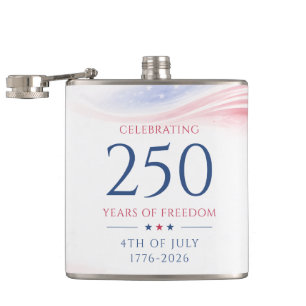 Elegant 250th American Independence Day 4th July Hip Flask