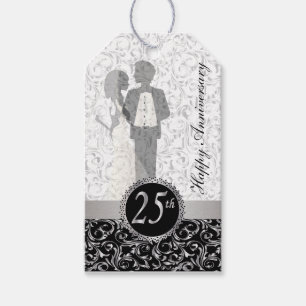 Elegant 25th Anniversary Gift Tags