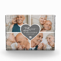 Elegant 25th Anniversary Photo Silver Glitter