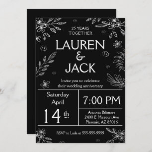 Elegant 25th Silver Anniversary Invite