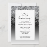 Elegant 25th Silver Sparkle Wedding Anniversary