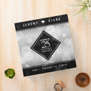 Elegant 25th Silver Wedding Anniversary Binder