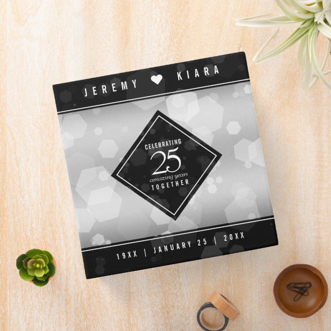 Elegant 25th Silver Wedding Anniversary Binder (In Situ)