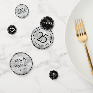 Elegant 25th Silver Wedding Anniversary Confetti