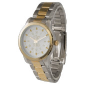 Elegant 25th Silver Wedding Anniversary Date Name Watch (Angled)