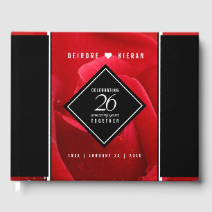 Elegant 26th Rose Wedding Anniversary Celebration Guest Book