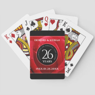 Elegant 26th Rose Wedding Anniversary Celebration Playing Cards