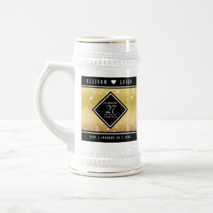 Elegant 27th Music Wedding Anniversary Beer Stein