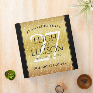 Elegant 27th Music Wedding Anniversary Celebration Binder