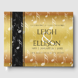 Elegant 27th Music Wedding Anniversary Celebration Guest Book