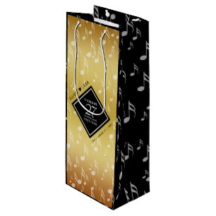 Elegant 27th Music Wedding Anniversary Celebration Wine Gift Bag