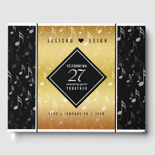 Elegant 27th Music Wedding Anniversary Guest Book