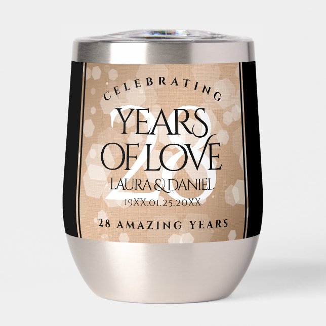 Elegant 28th Linen Wedding Anniversary Celebration (Front)