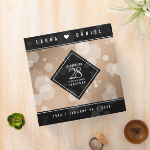 Elegant 28th Linen Wedding Anniversary Celebration Binder