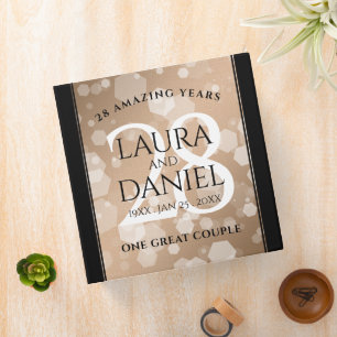 Elegant 28th Linen Wedding Anniversary Celebration Binder