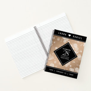 Elegant 28th Linen Wedding Anniversary Celebration Notebook