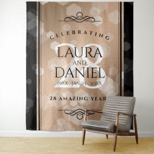 Elegant 28th Linen Wedding Anniversary Celebration Tapestry