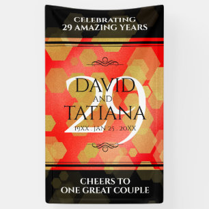 Elegant 29th Garnet Wedding Anniversary Banner