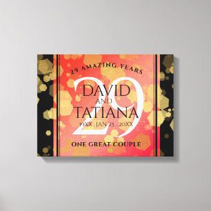 Elegant 29th Garnet Wedding Anniversary Canvas Print