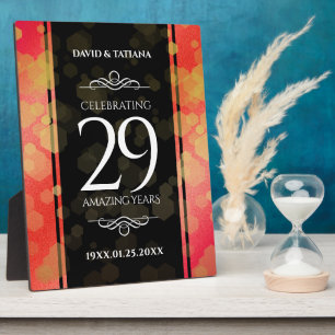 Elegant 29th Garnet Wedding Anniversary Plaque