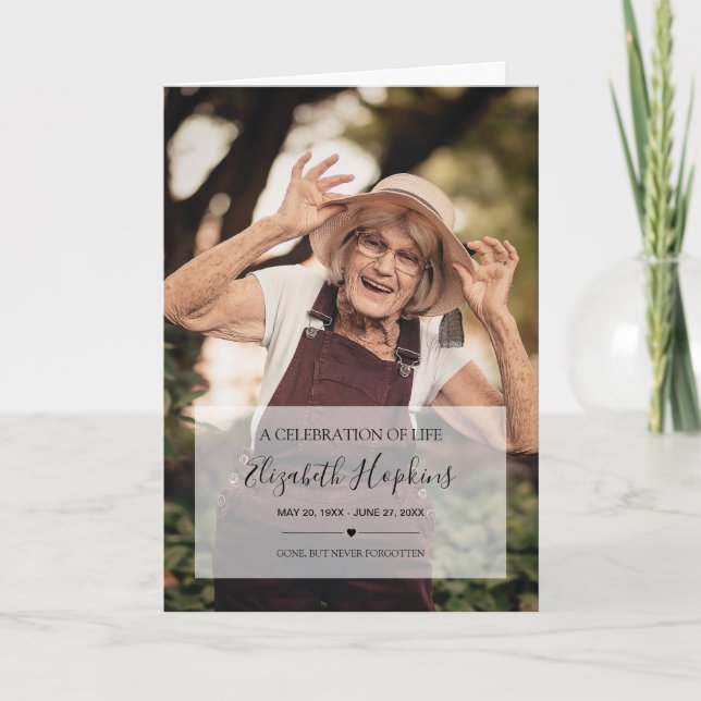 Elegant 2 Photo Celebration of Life Folded Program (Front)