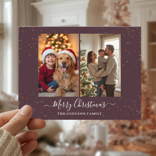 Elegant  2 Photo Christmas Card