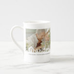 Elegant 2 Photo Grandma Bone China Mug<br><div class="desc">Grandmothers will love this 2 photo bone china mug, featuring photos of her grandchildren, Grandma written in bold script font and a personal message at the bottom, which reads ' A LITTLE BIT PARENT, A LITTLE BIT TEACHER, AND A LITTLE BIT BEST FRIEND.' Keep the template or write your own,...</div>