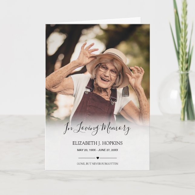 Elegant 2 Photo In Loving Memory Funeral Program (Front)