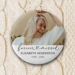Elegant 2 Photo Memorial Funeral Inch Round Button