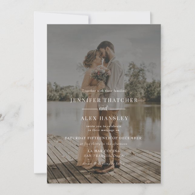 Elegant 2 Photo Wedding Invitation (Front)