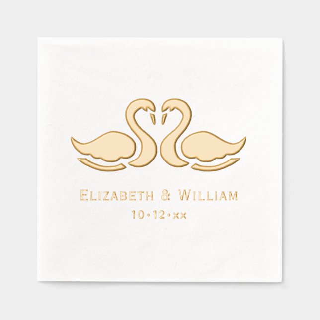 Elegant 2 Swans Silhouette Wedding Couple (Recto)