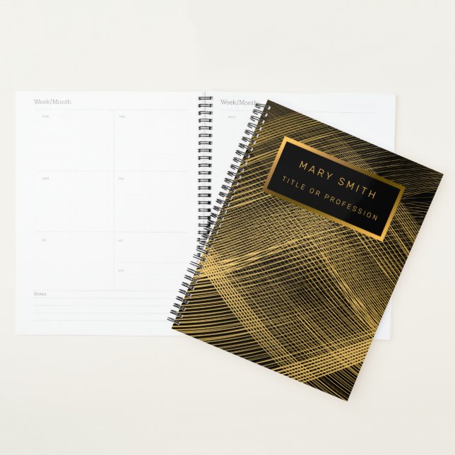 Elegant 2in1 Luxury Gold Black Business Card & Planner (Display)
