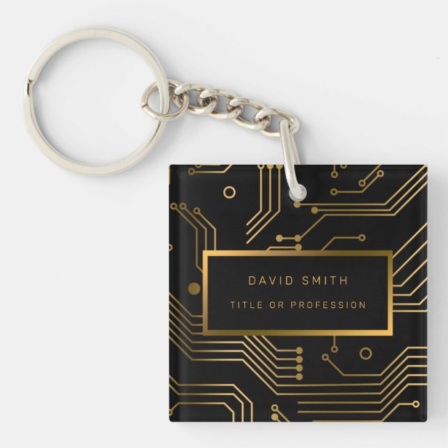 Elegant 2in1 Luxury Professional Business Card & Keychain (Front)