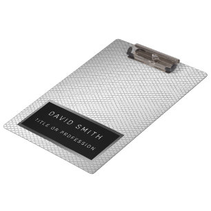Elegant 2in1 Luxury Silver Metal Business Card & Clipboard