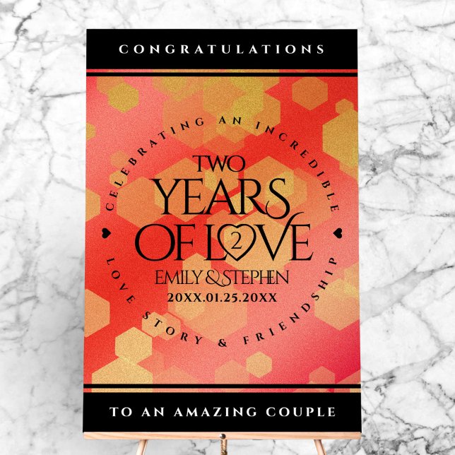 Elegant 2nd Garnet Wedding Anniversary Acrylic Sign (Elegant 2nd Garnet Wedding Anniversary Acrylic Sign Cover Photo)