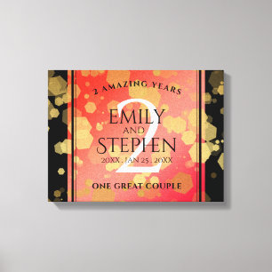 Elegant 2nd Garnet Wedding Anniversary Canvas Print