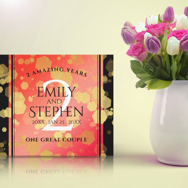 Elegant 2nd Garnet Wedding Anniversary Canvas Print (Elegant 2nd Garnet Wedding Anniversary Canvas Wrap Cover Photo.)