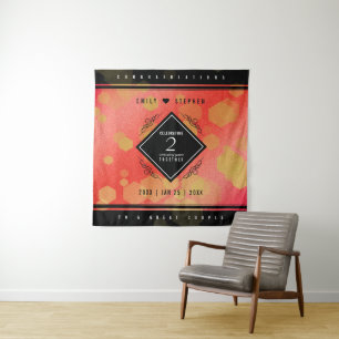 Elegant 2nd Garnet Wedding Anniversary Celebration Tapestry