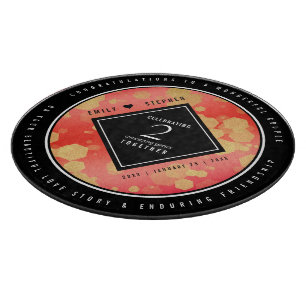 Elegant 2nd Garnet Wedding Anniversary Cutting Board