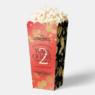 Elegant 2nd Garnet Wedding Anniversary Favor Box