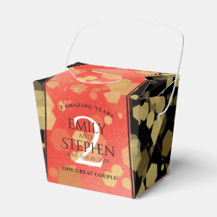 Elegant 2nd Garnet Wedding Anniversary Favor Box
