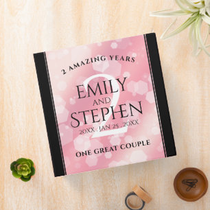Elegant 2nd Rose Quartz Wedding Anniversary Binder