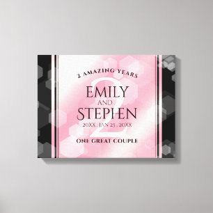 Elegant 2nd Rose Quartz Wedding Anniversary Canvas Print