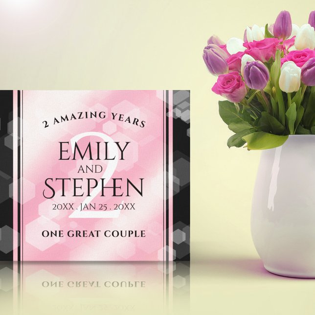 Elegant 2nd Rose Quartz Wedding Anniversary Canvas Print (Creator Uploaded)