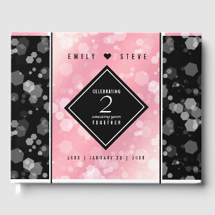 Elegant 2nd Rose Quartz Wedding Anniversary Guest Book