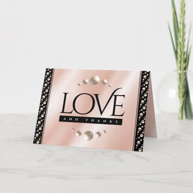 Elegant 30th 46th Pearl Wedding Anniversary Thank You Card (Front)