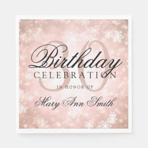 Elegant 30th Birthday Copper Winter Wonderland Napkin