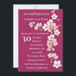 Elegant 30th Birthday Invitation<br><div class="desc">Celebrate turning 30 in style with this beautifully designed birthday invitation featuring soft cherry blossom florals. Perfect for a modern,  feminine,  and classy 30th birthday event.</div>
