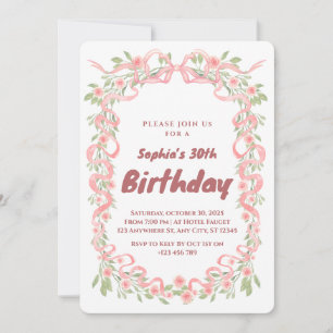 Elegant 30th Birthday Party Invitation
