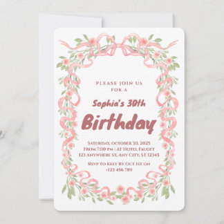 Elegant 30th Birthday Party Invitation